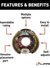 Curt Lippert Electric Trailer Brake Assembly - 12.25" x 5" 12,000 lbs. Right Side                                     - 2979981 - Image 2