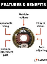 Curt Lippert Electric Trailer Brake Assembly - 12.25" x 3.38" 8,000 lbs. Right Side                                     - 298279 - Image 2
