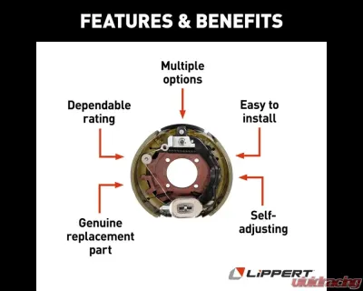 Curt Lippert Electric Trailer Brake Assembly - 12.25" x 3.38" 8,000 lbs. Right Side - 298279