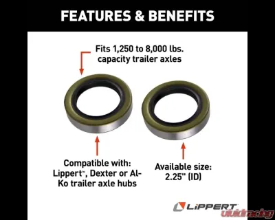 Curt Lippert Double Lip Grease Seal - 2.25" ID, 2-Pack - 333962