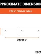 Curt 8" Receiver Tube Extender (2" Hollow Shank, 3,500 lbs.)                                     - 45781 - Image 2