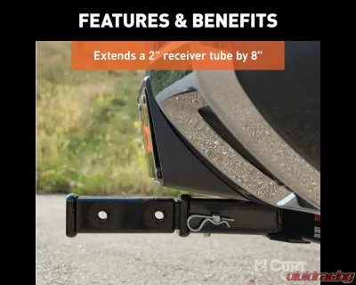 Curt 8" Receiver Tube Extender (2" Hollow Shank, 3,500 lbs.) - 45781