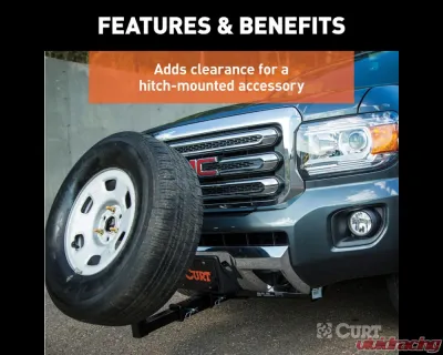 Curt 8" Receiver Tube Extender (2" Hollow Shank, 3,500 lbs.) - 45781