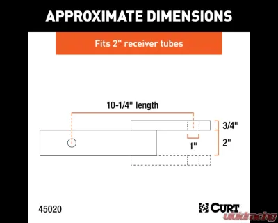 Curt Class 3 Ball Mount, Imported (2" Shank, 7,500 lbs., 2" Drop, 10-1/4" Long) - 45829