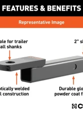 Curt Class 3 Ball Mount, Imported (2" Shank, 7,500 lbs., 2" Drop, 10-1/4" Long)                                     - 45829 - Image 4