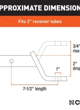 Curt Class 3 Ball Mount, Imported (2" Shank, 7,500 lbs., 2" Drop, 7-1/2" Long)                                     - 45830 - Image 3