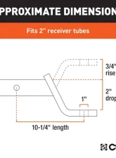 Curt Class 3 Ball Mount, Imported (2" Shank, 7,500 lbs., 2" Drop, 10-1/4" Long)                                     - 45840 - Image 3