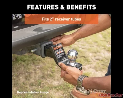 Curt Class 3 Ball Mount, Imported (2" Shank, 7,500 lbs., 4" Drop, 8-1/4" Long) - 45850