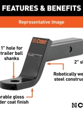 Curt  Class 3 Ball Mount, Imported (2" Shank, 7,500 lbs., 6" Drop, 9-1/4" Long)                                     - 45870 - Image 4