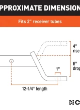 Curt Class 3 Ball Mount, Imported (2" Shank, 7,500 lbs., 6" Drop, 12-1/4" Long)                                     - 45880 - Image 3