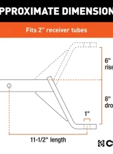 Curt Class 3 Ball Mount, Imported (2" Shank, 5,000 lbs., 8" Drop, 11-1/2" Long)                                     - 45890 - Image 3