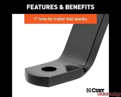 Curt Class 3 Ball Mount, Imported (2" Shank, 5,000 lbs., 8" Drop, 11-1/2" Long) - 45890