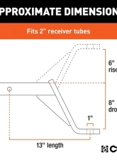 Curt Class 3 Ball Mount, Imported (2" Shank, 5,000 lbs., 8" Drop, 13" Long)                                     - 45891 - Image 3