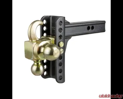 Curt Adjustable Channel Mount with Hook and Step Dual-Ball - 2" Shank, 14K, 6" Drop - 45904