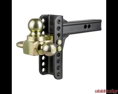 Curt Adjustable Channel Mount with Hook and Step Dual-Ball - 2" Shank, 14K, 6" Drop - 45904