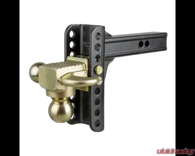 Curt Adjustable Channel Mount with Hook and Step Dual-Ball - 2" Shank, 14K, 6" Drop - 45904