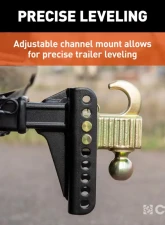 Curt Adjustable Channel Mount with Hook and Step Dual-Ball - 2" Shank, 14K, 6" Drop                                     - 45904 - Image 7