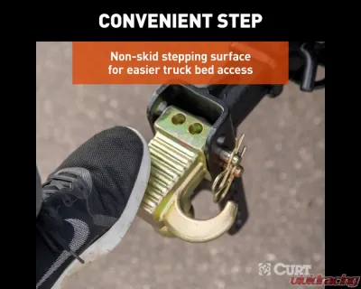 Curt Adjustable Channel Mount with Hook and Step Dual-Ball - 2" Shank, 14K, 6" Drop - 45904