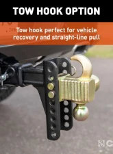 Curt Adjustable Channel Mount with Hook and Step Dual-Ball - 2" Shank, 14K, 6" Drop                                     - 45904 - Image 10