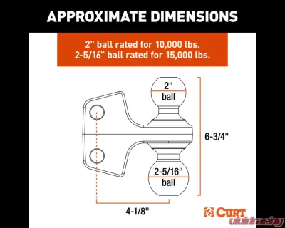 Curt Dual Ball Attachment for Weight Distribution Shank - 45933