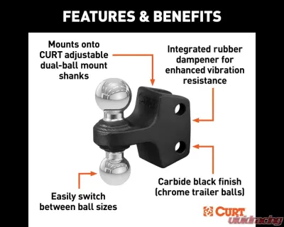 Curt Dual Ball Attachment for Weight Distribution Shank - 45933
