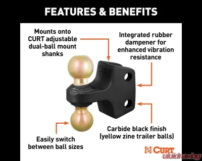 Curt HD Dual Ball Attachment for Weight Distribution Shank - 45934