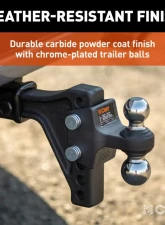 Curt Adjustable Trailer Hitch Ball Mount with Dual Ball, 2" Shank, 15K                                     - 45935 - Image 7