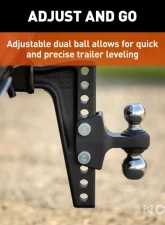 Curt Deep-Drop Adjustable Trailer Hitch Ball Mount with Dual Ball, 2" Shank, 15K                                     - 45936 - Image 4