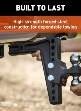 Curt Deep-Drop Adjustable Trailer Hitch Ball Mount with Dual Ball, 2" Shank, 15K                                     - 45936 - Image 6