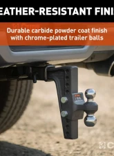 Curt Deep-Drop Adjustable Trailer Hitch Ball Mount with Dual Ball, 2" Shank, 15K                                     - 45936 - Image 7