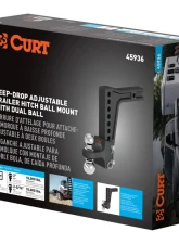 Curt Deep-Drop Adjustable Trailer Hitch Ball Mount with Dual Ball, 2" Shank, 15K                                     - 45936 - Image 9