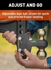 Curt HD Adjustable Trailer Hitch Ball Mount with Dual Ball, 2-1/2" Shank, 20K                                     - 45937 - Image 4