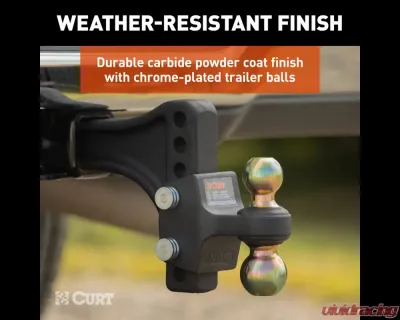 Curt HD Adjustable Trailer Hitch Ball Mount with Dual Ball, 2-1/2" Shank, 20K - 45937