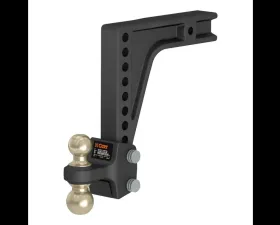 Curt HD Deep-Drop Adjustable Hitch Ball Mount with Dual Ball, 2-1/2
