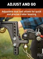 Curt HD Deep-Drop Adjustable Hitch Ball Mount with Dual Ball, 2-1/2" Shank, 20K                                     - 45939 - Image 4