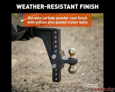 Curt HD Deep-Drop Adjustable Hitch Ball Mount with Dual Ball, 2-1/2" Shank, 20K - 45939