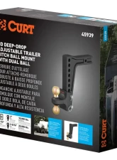 Curt HD Deep-Drop Adjustable Hitch Ball Mount with Dual Ball, 2-1/2" Shank, 20K                                     - 45939 - Image 9