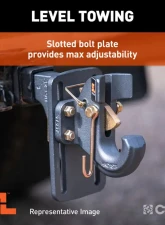 Curt SecureLatch Adjustable Pintle Mount (2" Shank, 20,000 lbs.)                                     - 48011 - Image 4