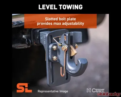 Curt SecureLatch Adjustable Pintle Mount (2" Shank, 20,000 lbs.) - 48011