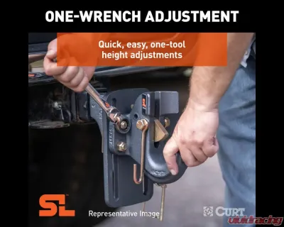 Curt SecureLatch Adjustable Pintle Mount (2" Shank, 20,000 lbs.) - 48011