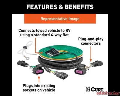 Curt Custom RV Wiring Harness with Backup Sensors Ford F-250 | F-350 2021-2022 - 52102