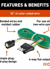 Curt Custom Wiring, 4-Way Flat Output, OEM Tow Package Required Ford Escape 2023-2024                                     - 56503 - Image 3