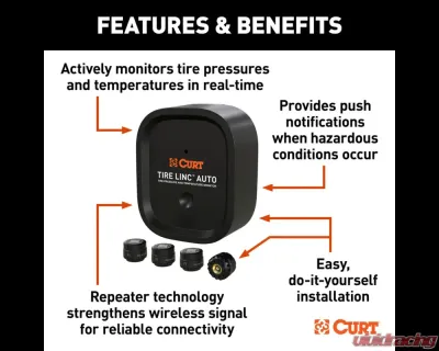 Curt Tire Linc Auto Advanced TPMS Tire Pressure Monitoring System - 57009