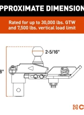 Curt Multi-Fit OEM Puck System Gooseneck Ball with 4" Offset Chevrolet | GMC | Ford | Nissan 2023-2024                                     - 60663 - Image 2