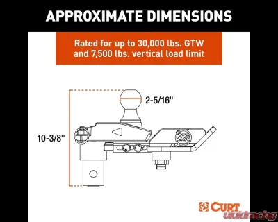 Curt Multi-Fit OEM Puck System Gooseneck Ball with 4" Offset Chevrolet | GMC | Ford | Nissan 2023-2024 - 60663