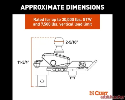 Curt RockerBall Multi-Fit OEM Puck System Gooseneck Ball with 4" Offset - 60668