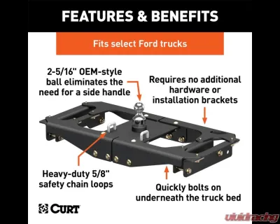 Curt OEM-Style Gooseneck Hitch, Select Ford F-250 | F-350 | F-450 Super Duty 2023-2024 - 60702