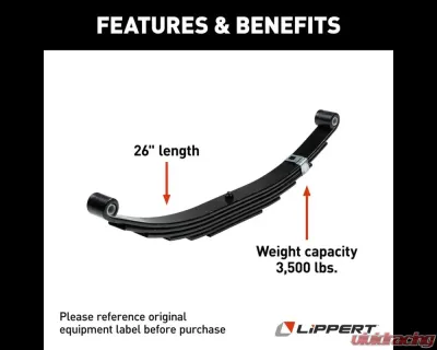 Curt Replacement Leaf Spring for RV Trailer Suspension System - 26", 3,500 lbs. - 679372