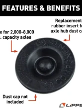 Curt Lippert Universal Rubber Inserts for Axle Hub Dust Caps - 2,000 to 8,000 lbs. 10-Pack                                     - 693722 - Image 5