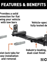 Curt Custom Tow Bar Base Plate Chevrolet Suburban | Tahoe | GMC Yukon XL | Yukon 2022-2024                                     - 70145 - Image 2